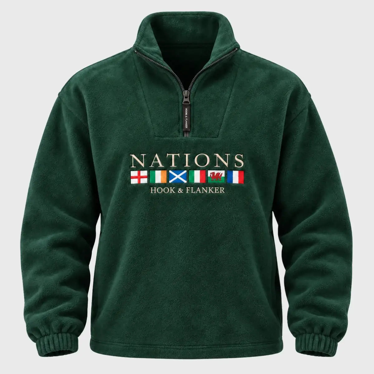 HookFlankerSixNationsFleeceForestGreen - Rugbystuff.com
