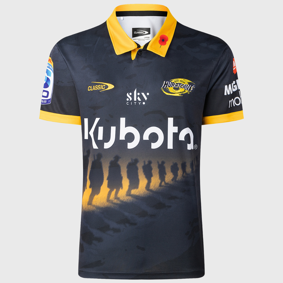 Classic Hurricanes Super Rugby Anzac Round Rugby Shirt 2026 - Rugbystuff.com
