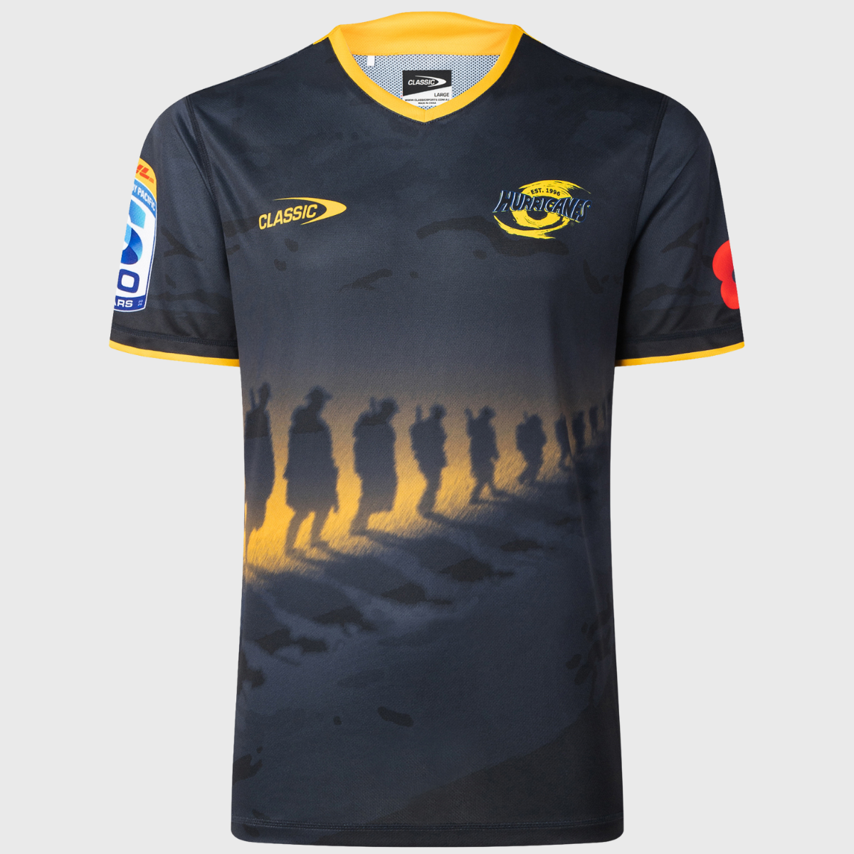 Classic Hurricanes Super Rugby Anzac Round Training Tee Black 2026 - Rugbystuff.com
