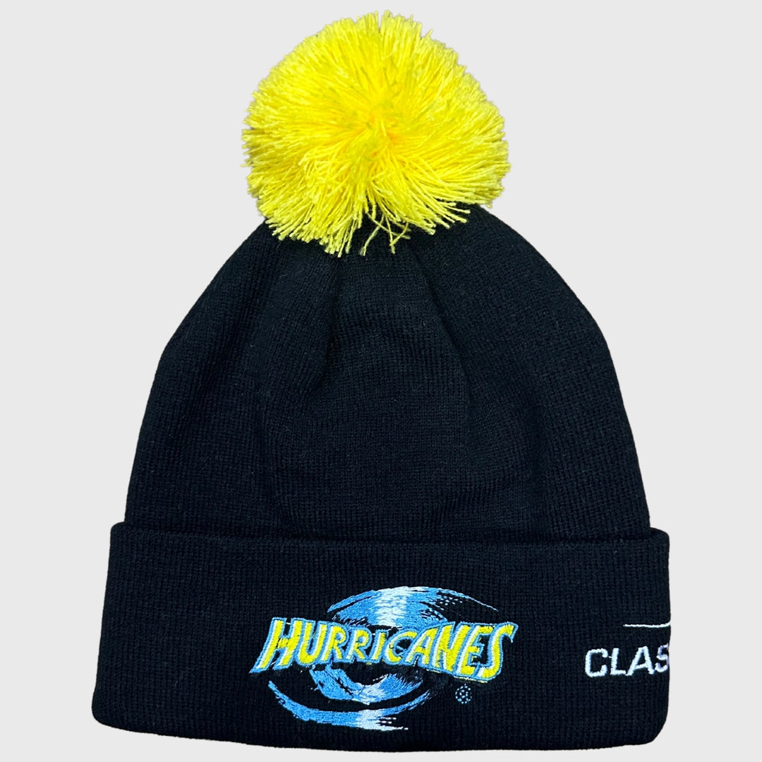 Classic Hurricanes Super Rugby Bobble Beanie Hat - Rugbystuff.com