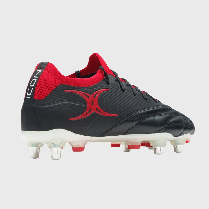 Gilbert Icon Players 6 Stud Rugby Boots Black - Rugbystuff.com