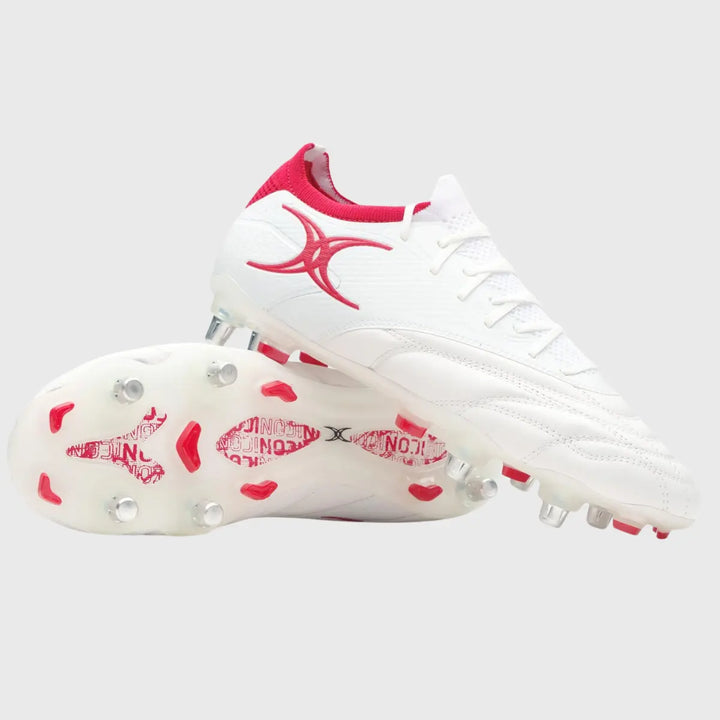 Gilbert Icon Players 6 Stud Rugby Boots White - Rugbystuff.com