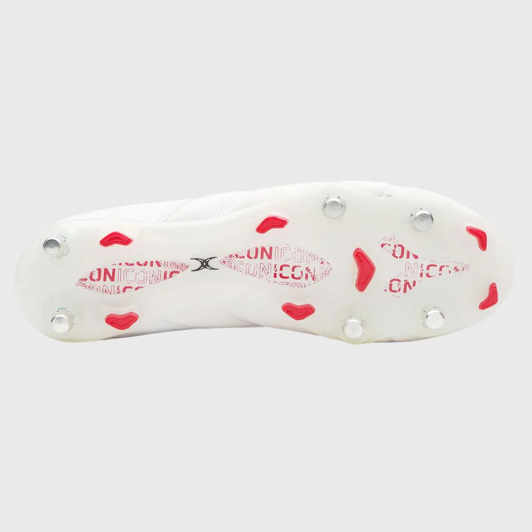 Gilbert Icon Players 6 Stud Rugby Boots White - Rugbystuff.com
