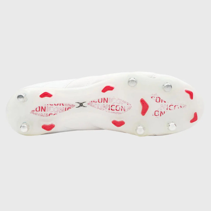Gilbert Icon Players 6 Stud Rugby Boots White - Rugbystuff.com