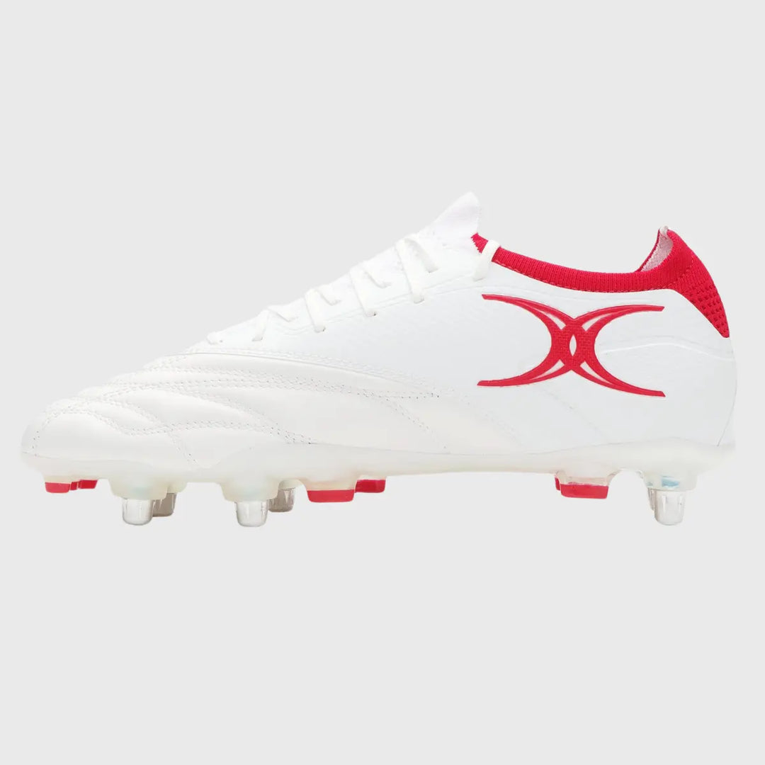Gilbert Icon Players 6 Stud Rugby Boots White - Rugbystuff.com