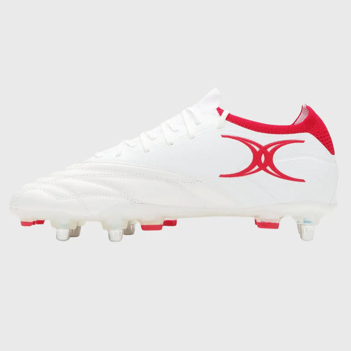 Gilbert Icon Players 6 Stud Rugby Boots White - Rugbystuff.com