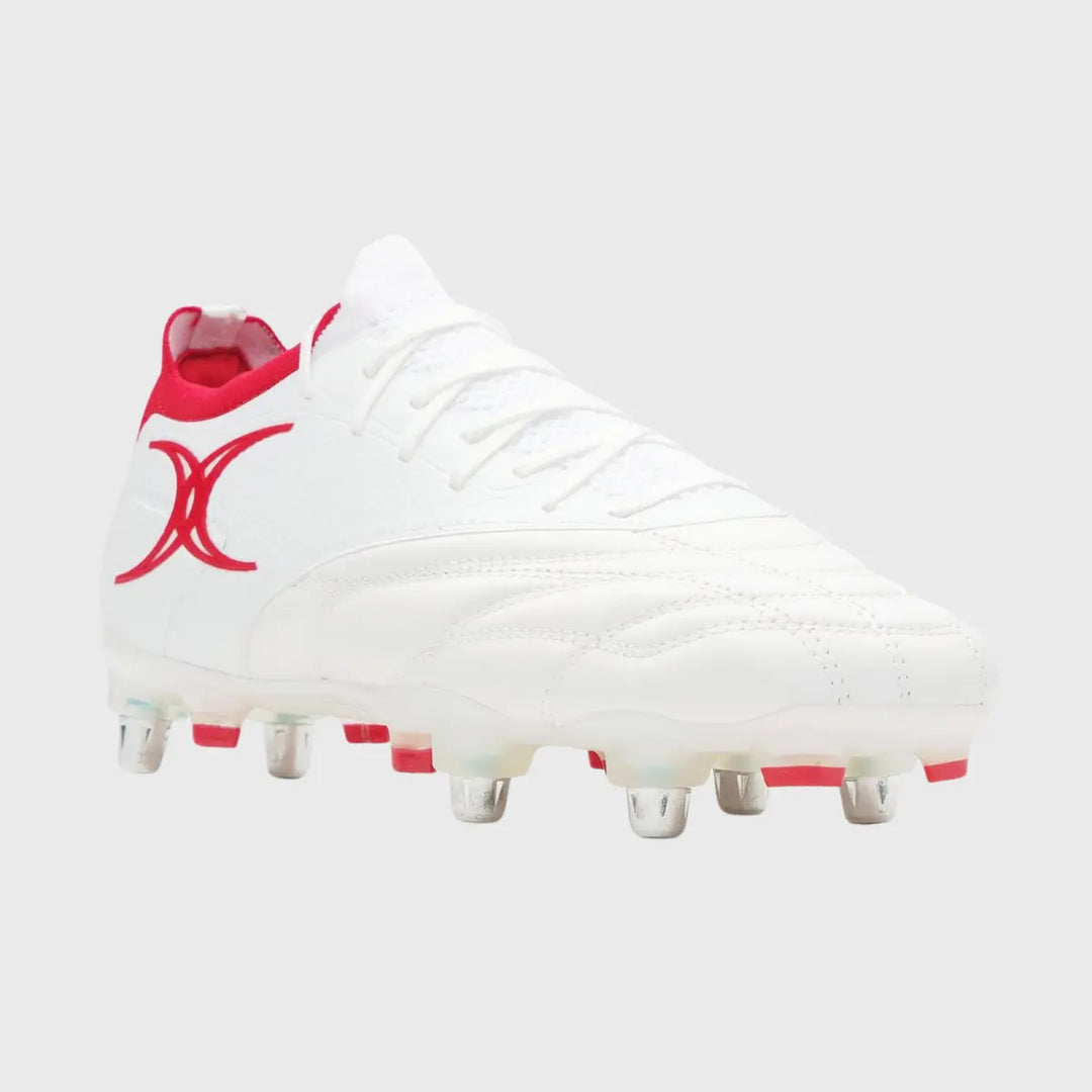 Gilbert Icon Players 6 Stud Rugby Boots White - Rugbystuff.com