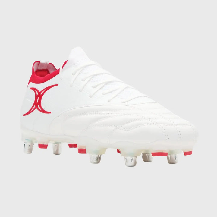 Gilbert Icon Players 6 Stud Rugby Boots White - Rugbystuff.com
