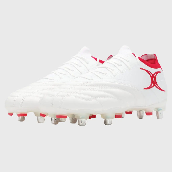 Gilbert Icon Players 6 Stud Rugby Boots White - Rugbystuff.com