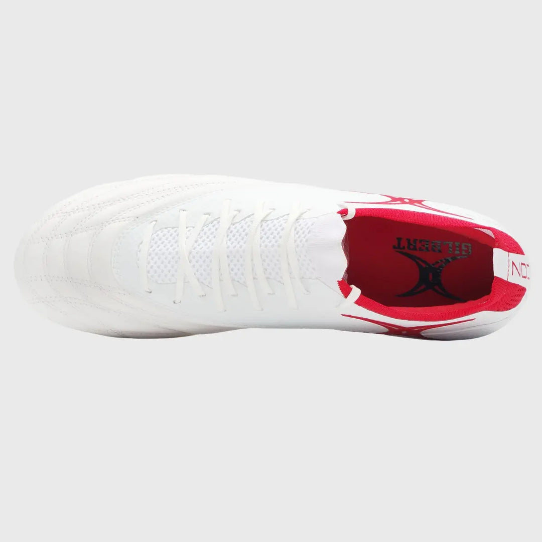 Gilbert Icon Players 6 Stud Rugby Boots White - Rugbystuff.com
