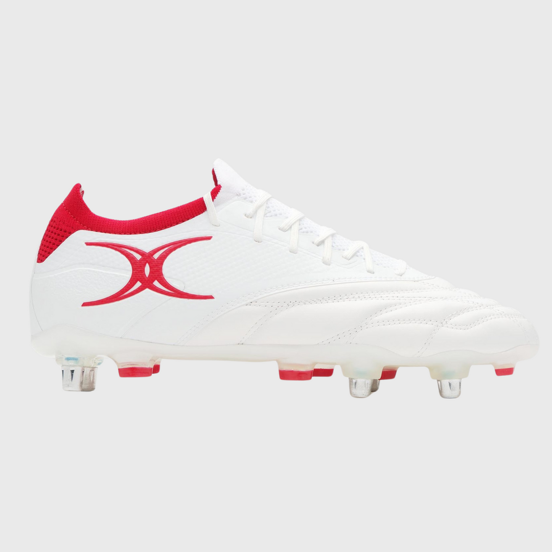 Gilbert Icon Players 6 Stud Rugby Boots White - Rugbystuff.com