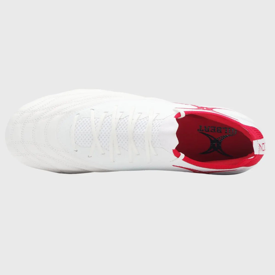 Gilbert Icon Players 8 Stud Rugby Boots White - Rugbystuff.com