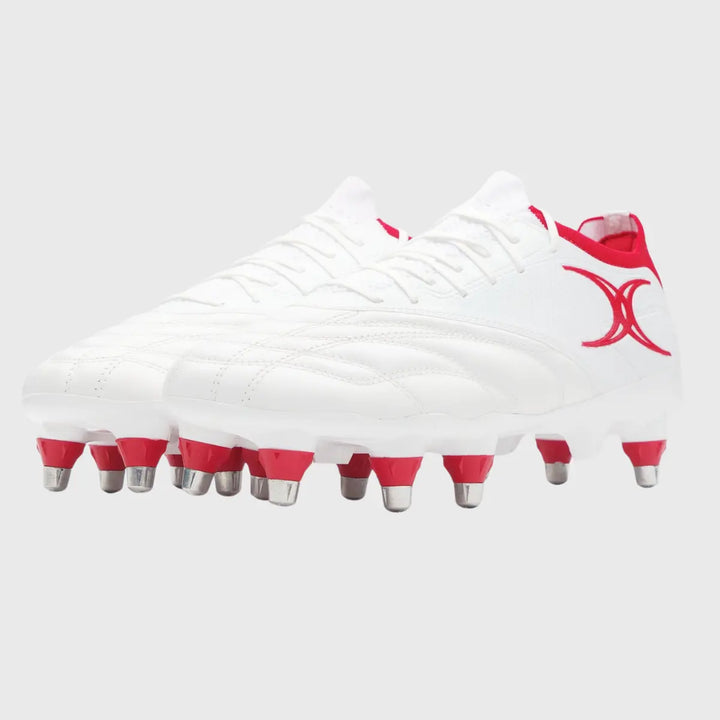 Gilbert Icon Players 8 Stud Rugby Boots White - Rugbystuff.com