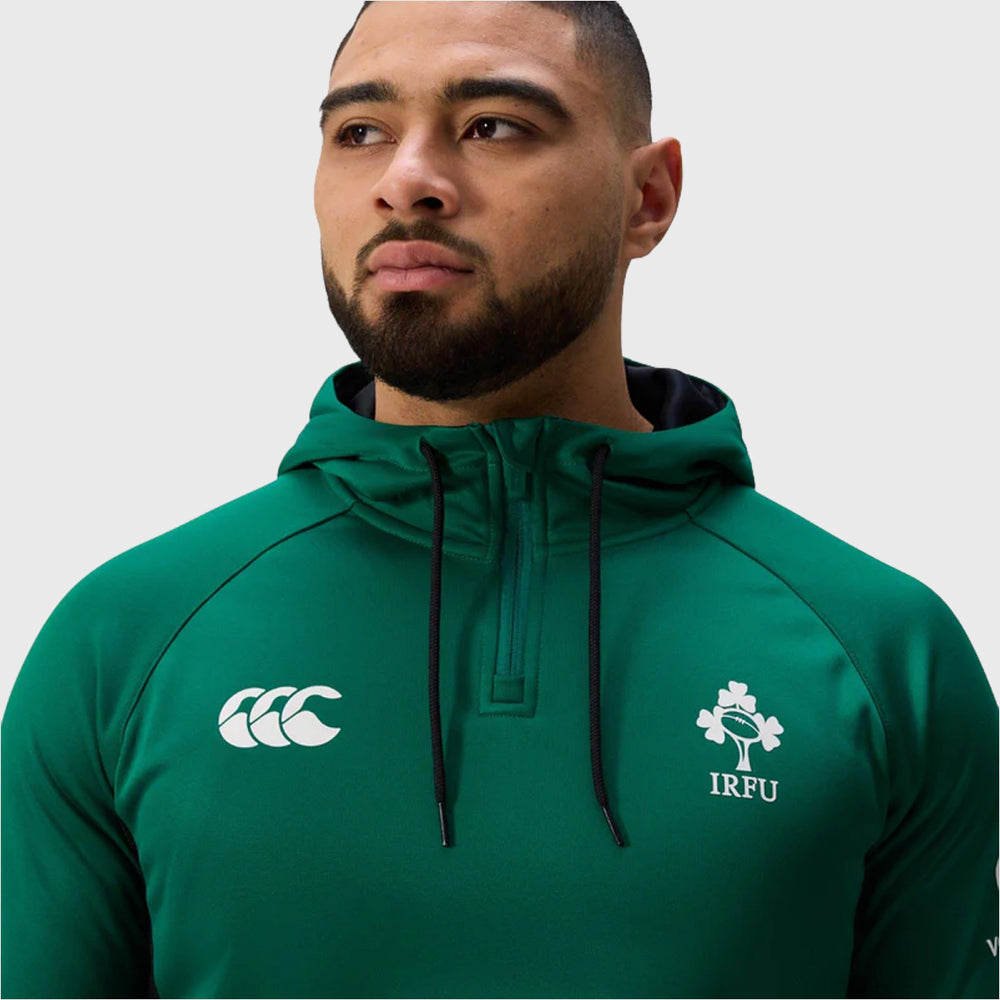 Canterbury Ireland Rugby 1/4 Zip Training Hoody Green - Rugbystuff.com