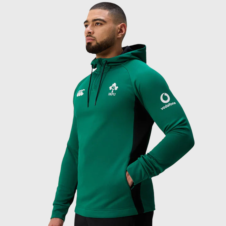 Canterbury Ireland Rugby 1/4 Zip Training Hoody Green - Rugbystuff.com