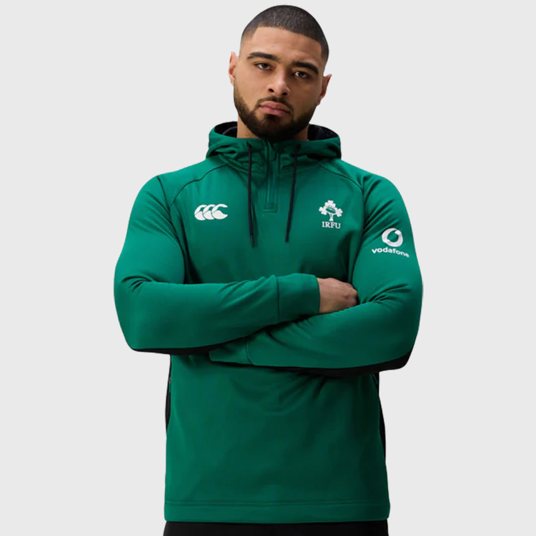 Canterbury Ireland Rugby 1/4 Zip Training Hoody Green - Rugbystuff.com