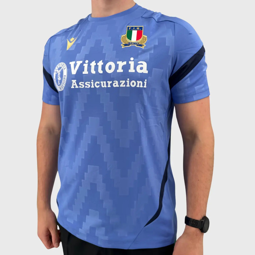 Macron Italy Rugby Training Staff Tee - Rugbystuff.com