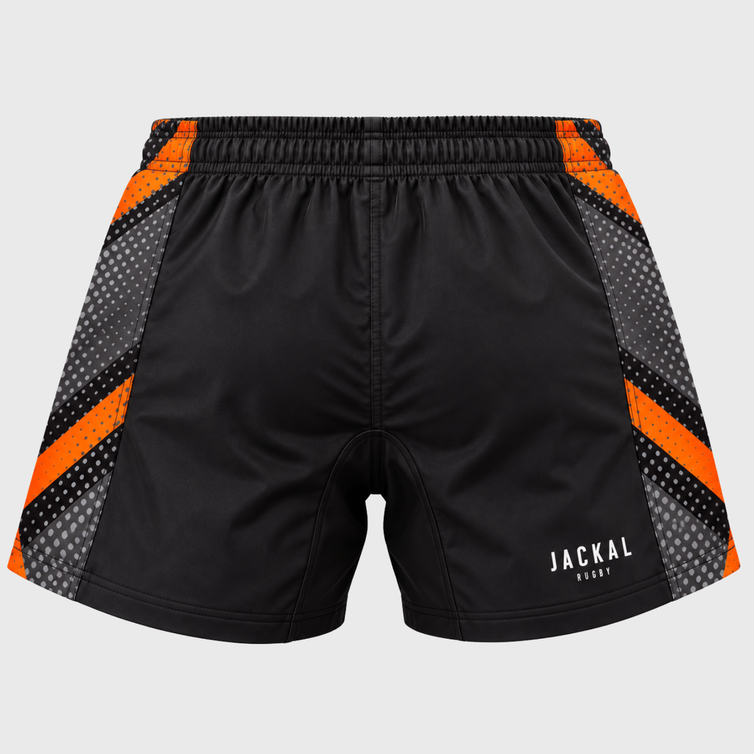Jackal Graft Rugby Shorts Black/Grey/Orange