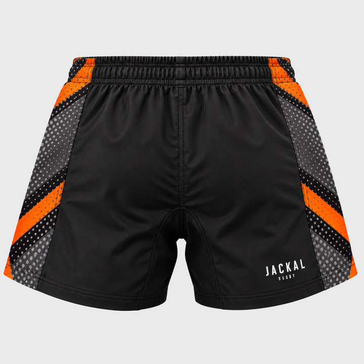 Jackal Graft Rugby Shorts Black/Grey/Orange