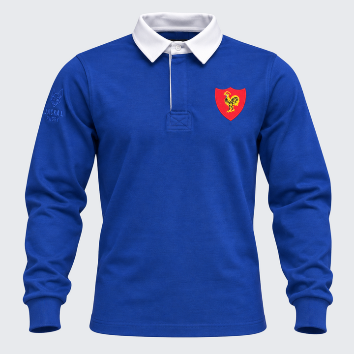 Jackal France Classic Long Sleeve Blue Rugby Shirt