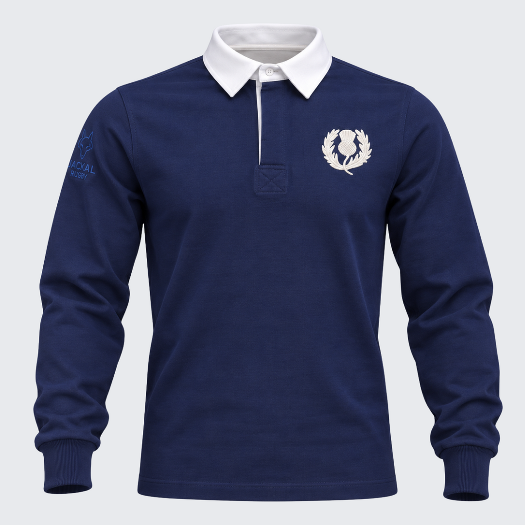 Jackal Scotland Classic Long Sleeve Navy Rugby Shirt