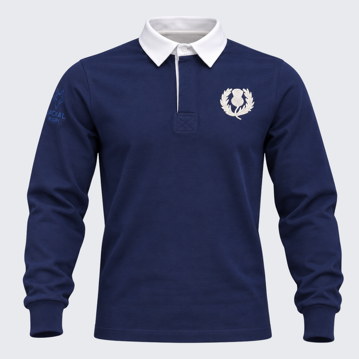 Jackal Scotland Classic Long Sleeve Navy Rugby Shirt