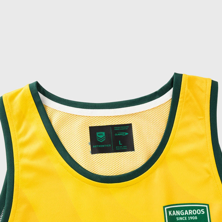 Classic Kangaroos Rugby League Pro Training Singlet Yellow - Rugbystuff.com