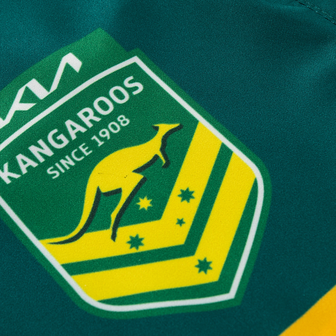 Classic Kangaroos Rugby League World Cup Gym Shorts Dark Green