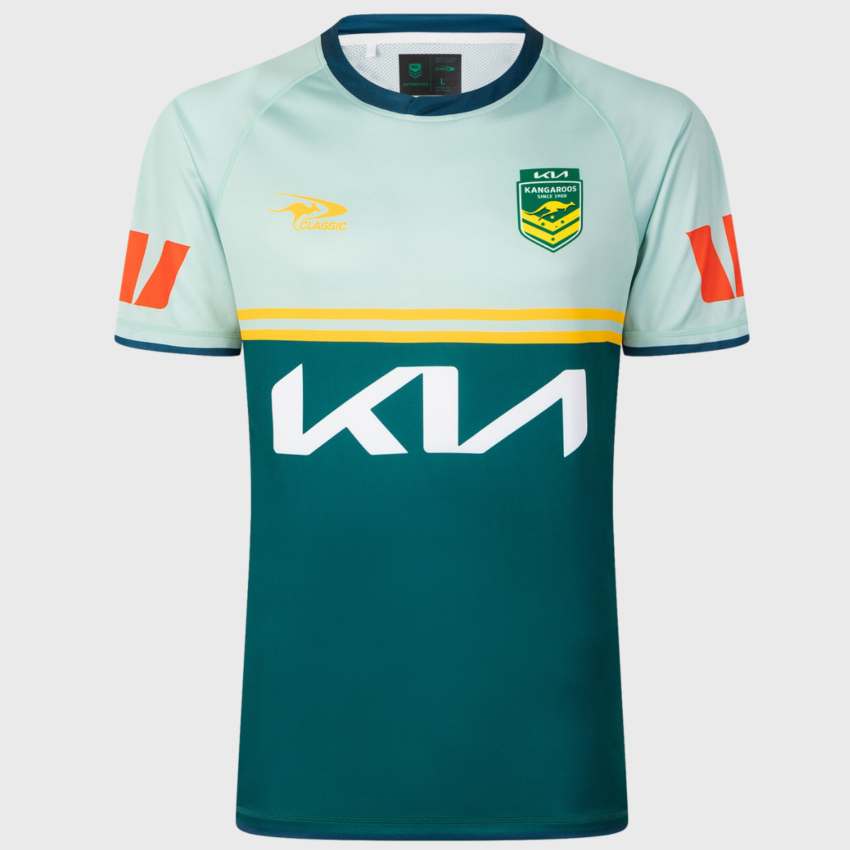 Classic Kangaroos Rugby League World Cup Pro Training Tee Eucalyptus Green