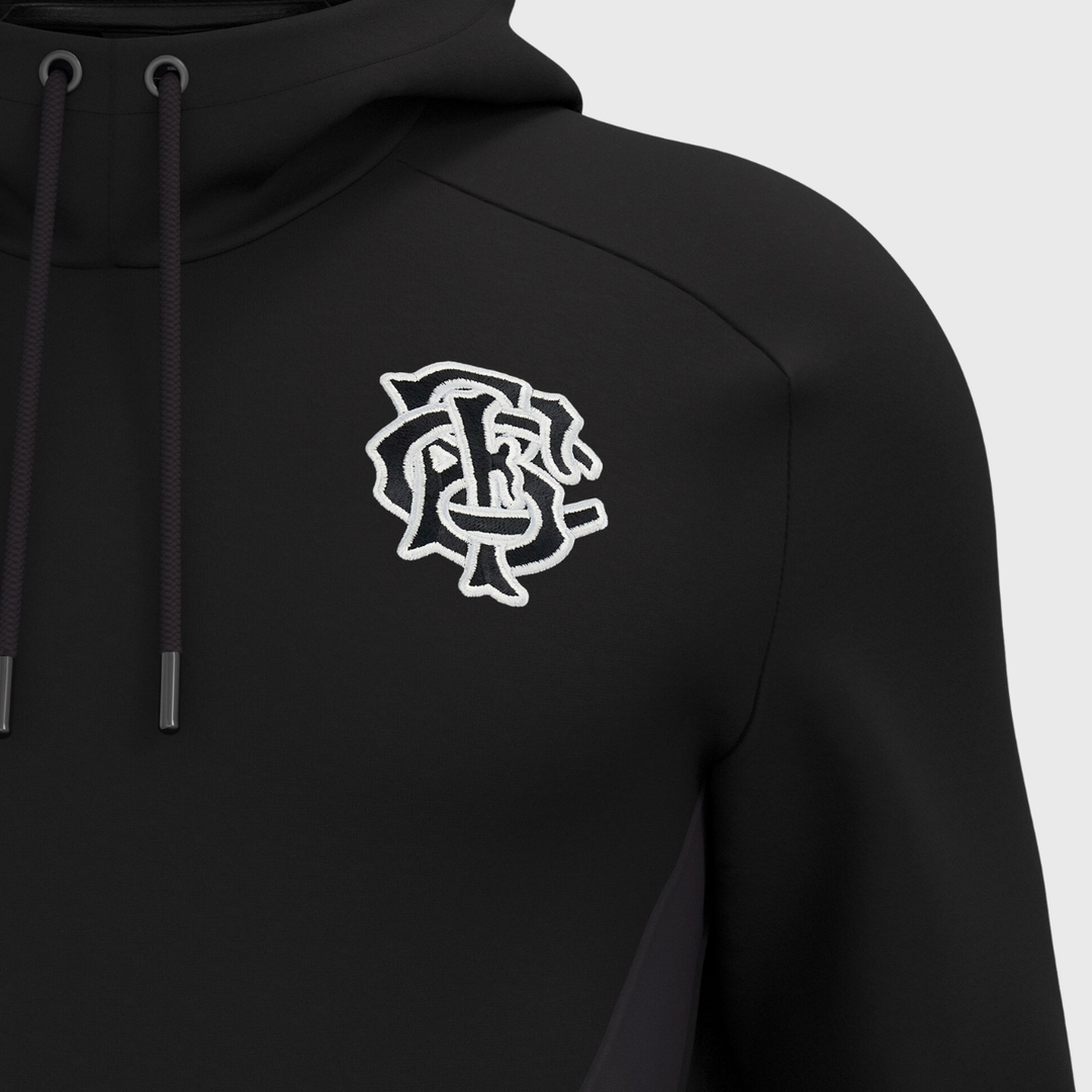 Macron Barbarians Rugby Player's Travel Hoody Black 2025/26