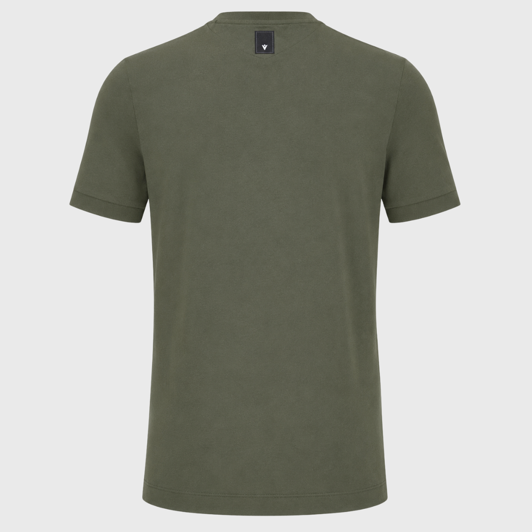 Macron Barbarians Rugby Athleisure Staff Cotton Tee Military Green 2026/27