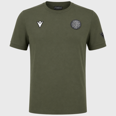 Macron Barbarians Rugby Athleisure Staff Cotton Tee Military Green 2026/27
