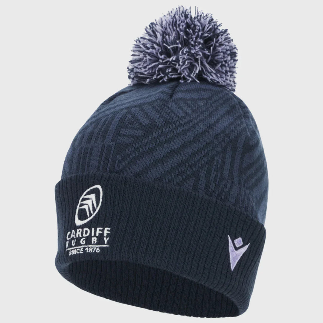 Macron Cardiff Rugby Bobble Beanie Hat 2025/26 - Rugbystuff.com