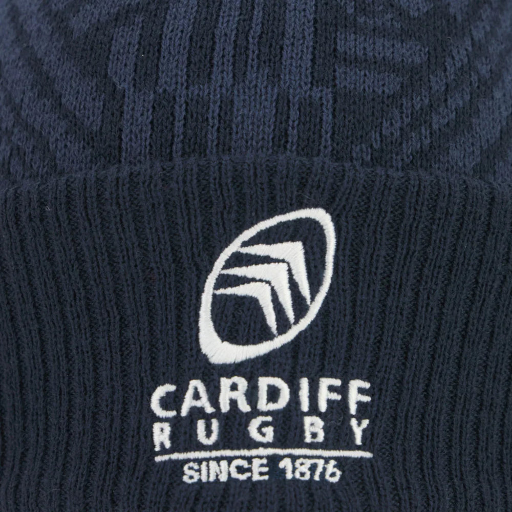 Macron Cardiff Rugby Bobble Beanie Hat 2025/26 - Rugbystuff.com