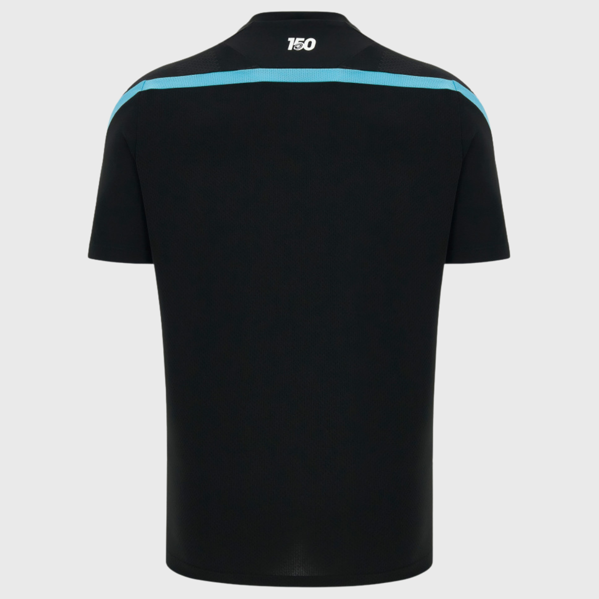 Macron Cardiff Rugby Poly Tee Black/Sky 2026/27