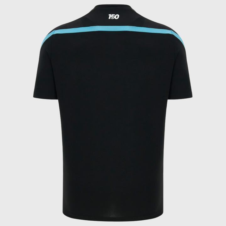 Macron Cardiff Rugby Poly Tee Black/Sky 2026/27