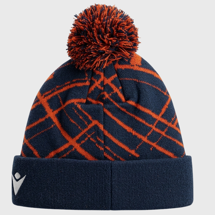 Macron Edinburgh Rugby Bobble Beanie Hat Navy/Orange - Rugbystuff.com