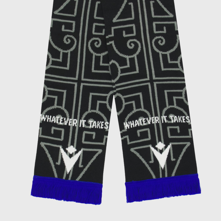 Macron Glasgow Warriors Scarf Black/Electric Blue 2025/26 - Rugbystuff.com