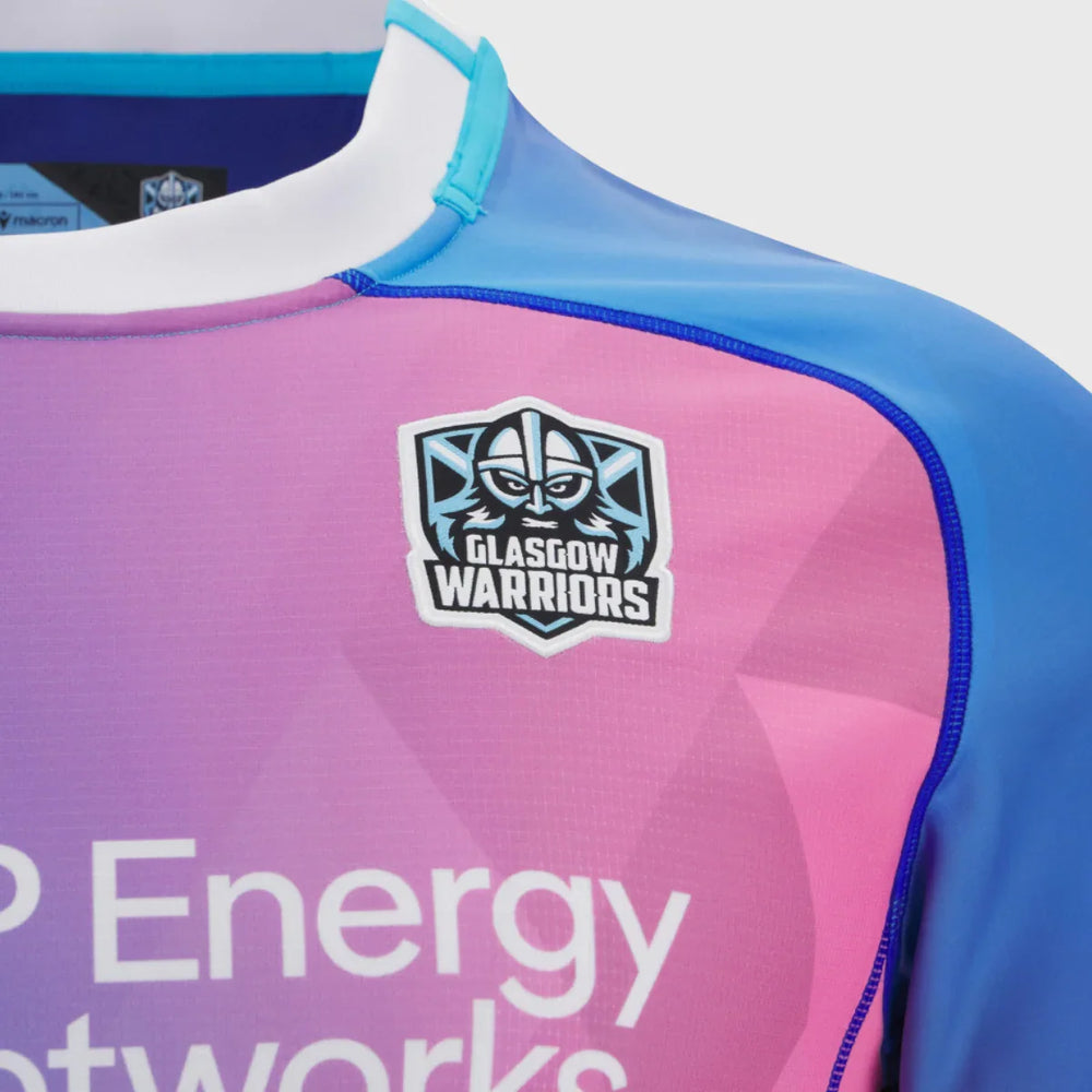 Macron Glasgow Warriors Kid's Training Rugby Shirt 2025/26 - Rugbystuff.com