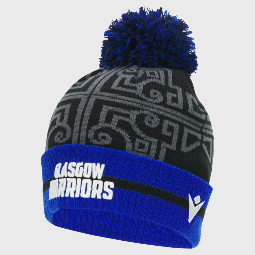 Macron Glasgow Warriors Bobble Beanie Hat 2025/26 - Rugbystuff.com