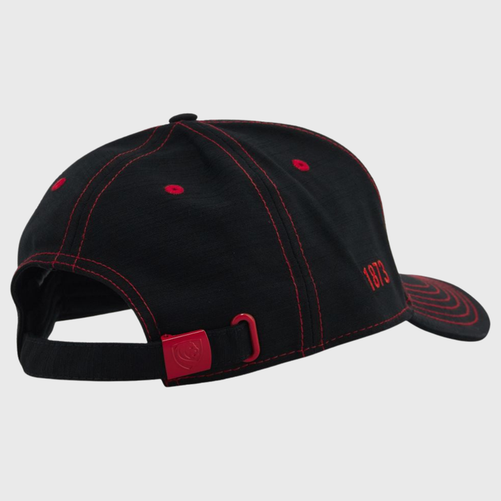 Macron Gloucester Rugby Curved Visor Cap Black/Red 2026/27