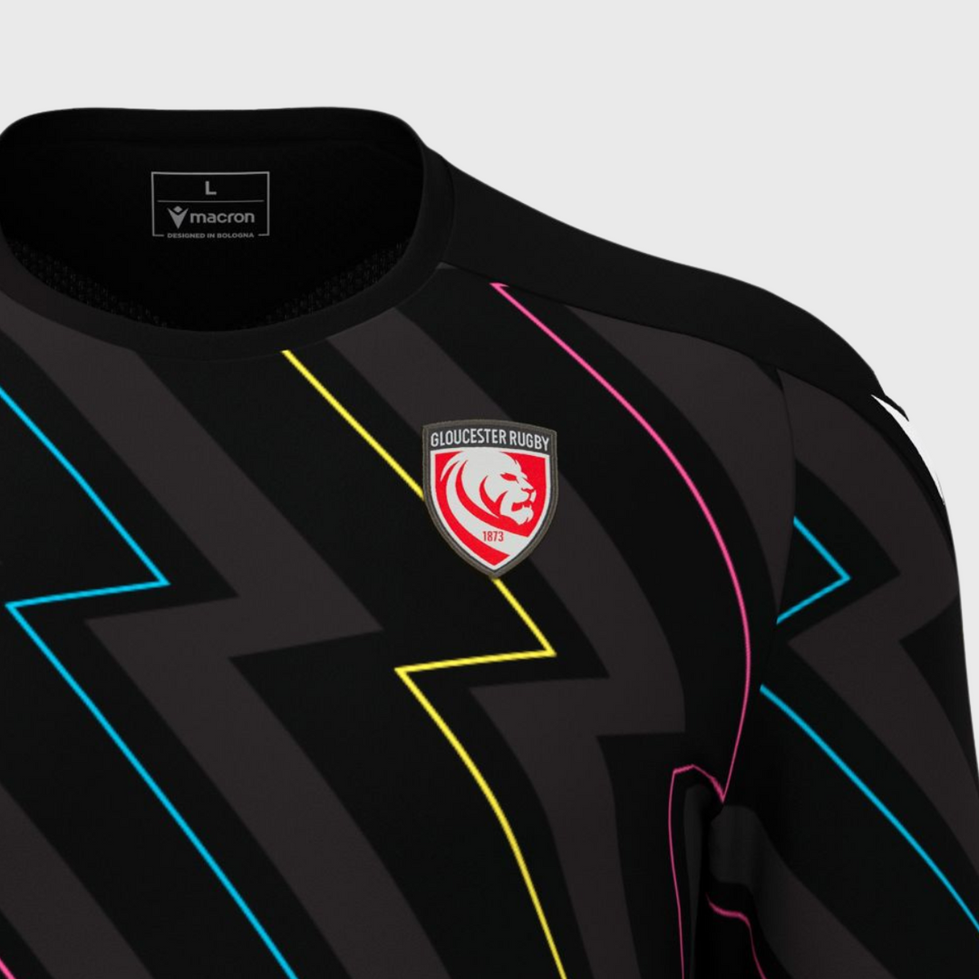 Macron Gloucester Rugby Players Warm Up Shirt 2025/26 - Rugbystuff.com