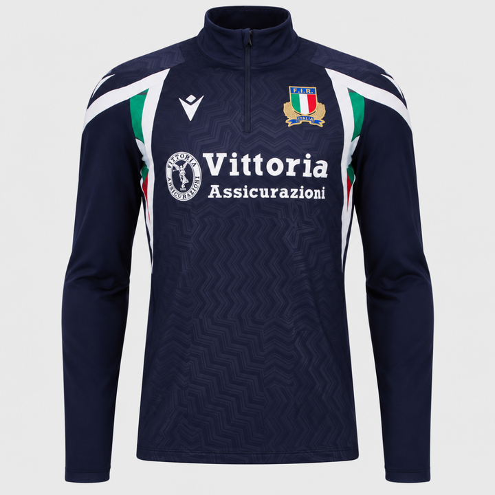 Macron Italy Rugby Player's 1/4 Zip Training Top 2026/27