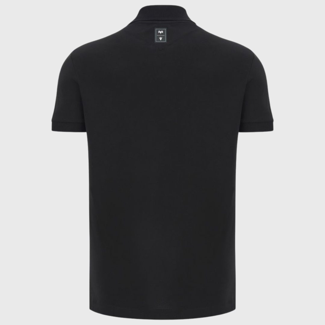 Macron Ospreys Rugby Athleisure Cotton Polo Shirt Black 2026/27