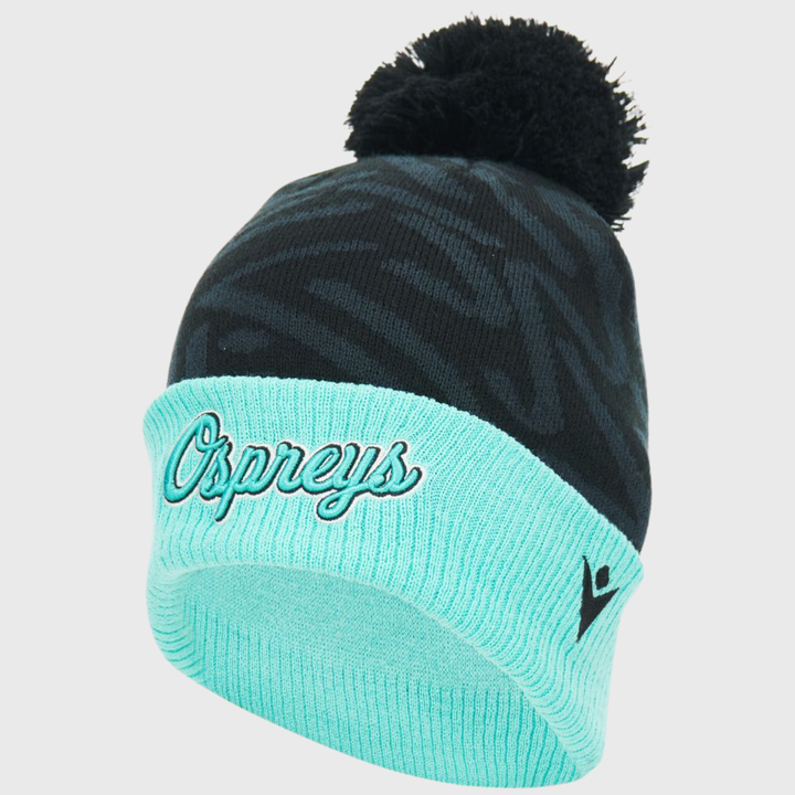 Macron Ospreys Rugby Bobble Beanie Hat 2026/27