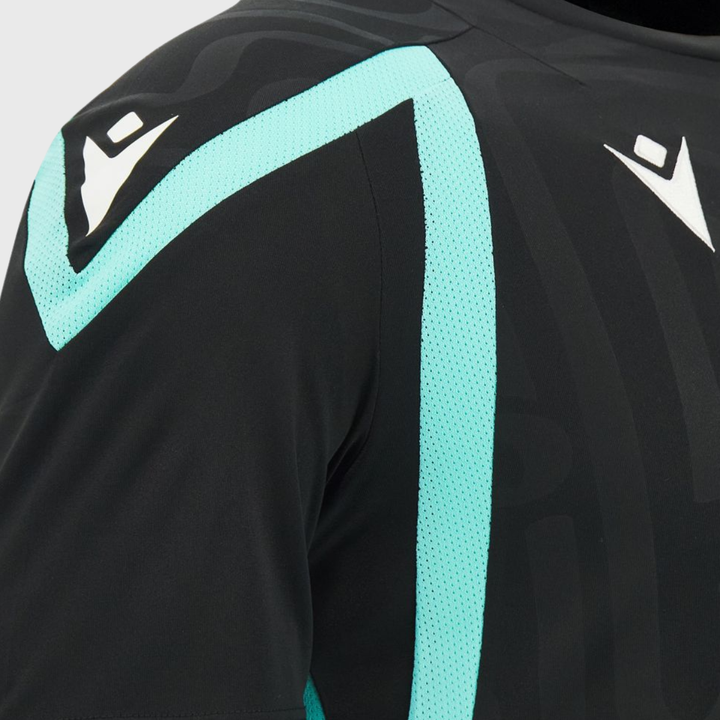 Macron Ospreys Rugby Poly Tee Black/Teal 2026/27