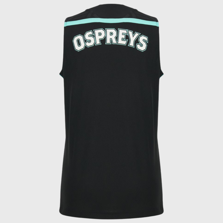 Macron Ospreys Rugby Sleeveless Tee Black/Teal 2026/27
