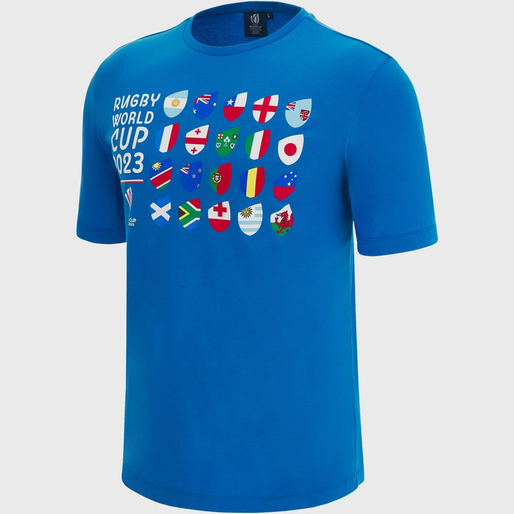 Macron Rugby World Cup 2023 Flags Cotton Tee Royal - Rugbystuff.com