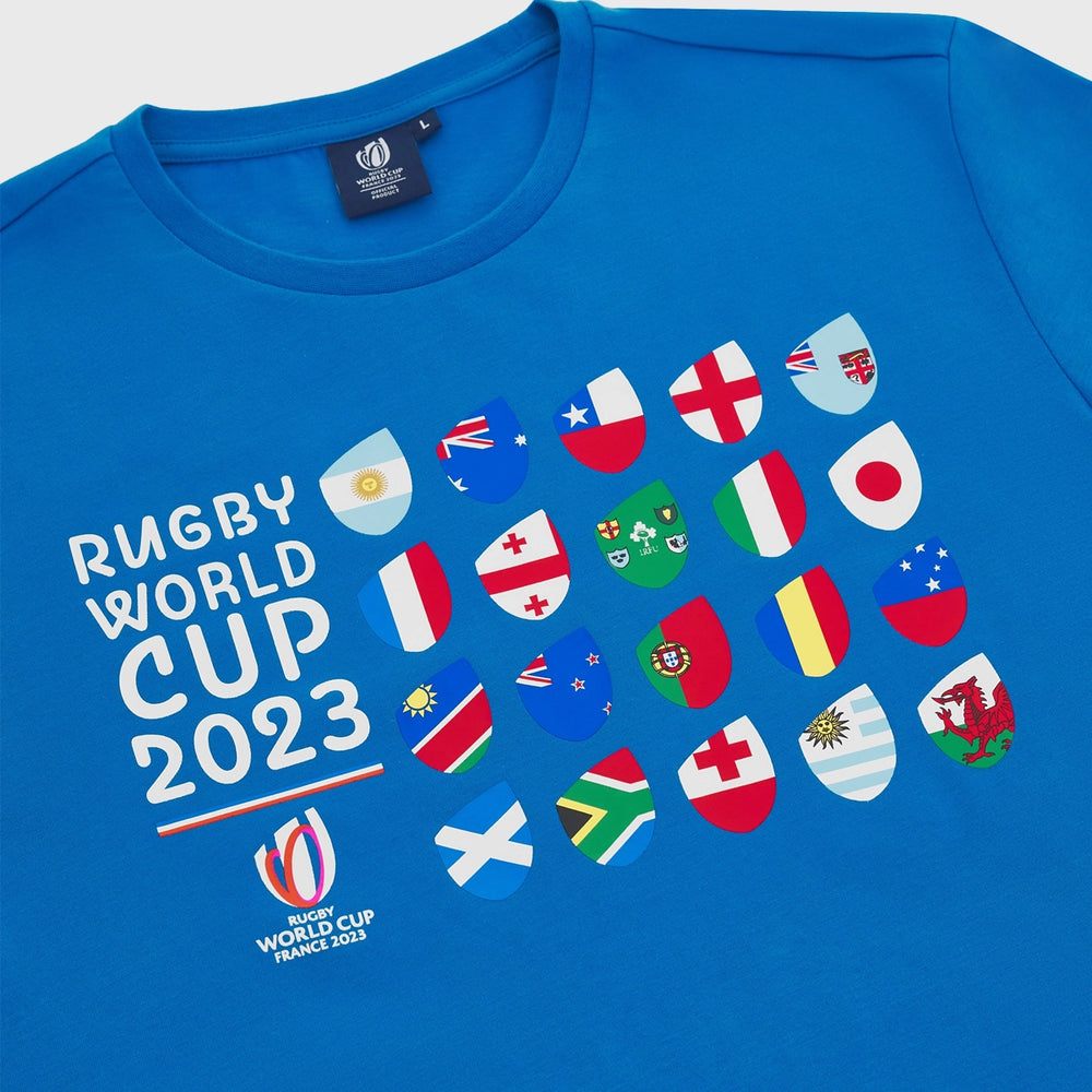 Macron Rugby World Cup 2023 Flags Cotton Tee Royal - Rugbystuff.com