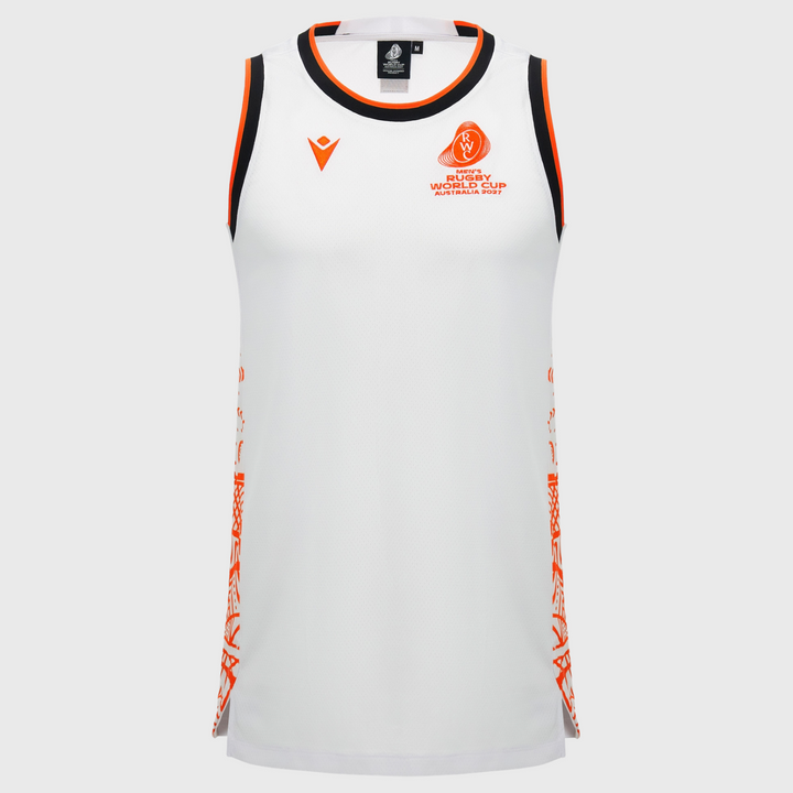 Macron Rugby World Cup 2027 Indigenous Basketball Singlet White/Orange